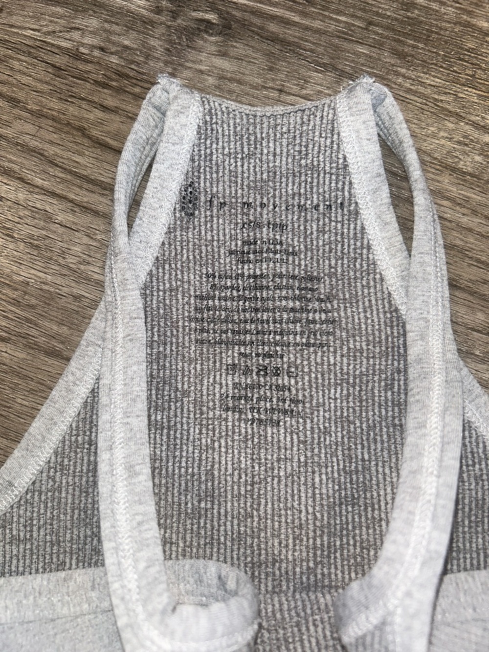 Free People Movement Ribbed Crop Tank Gray High Neck Strappy XS S - Picture 5 of 7